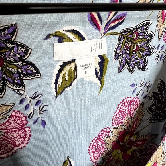 J. Jill Printed Color Block Bright Spring Floral Jersey Knit Dress Sleeveless M - Picture 9 of 16